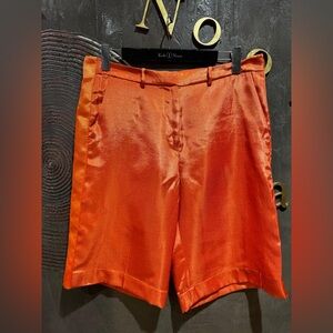 Source Unknown Vibrant Orange Satin Bermudas approx. size XL